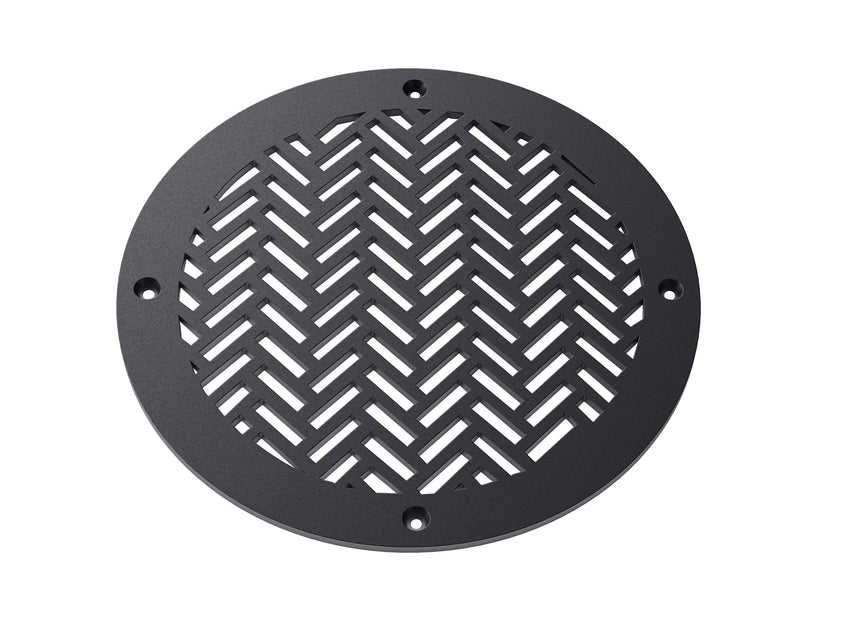 Herringbone Round Metal Grille